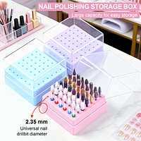 49 Hole Square Nail Drill Bits Holder Storage Box